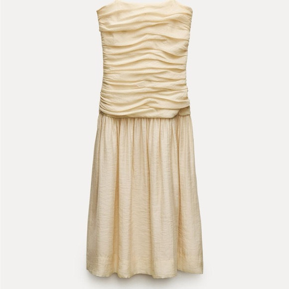 ZARA DRAPED MIDI DRESS ZW COLLECTION - Picture 5 of 10